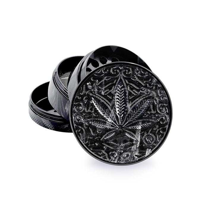 Metal Grinder, Carbon Trance Leaf, 50mm Ø, 4-Part