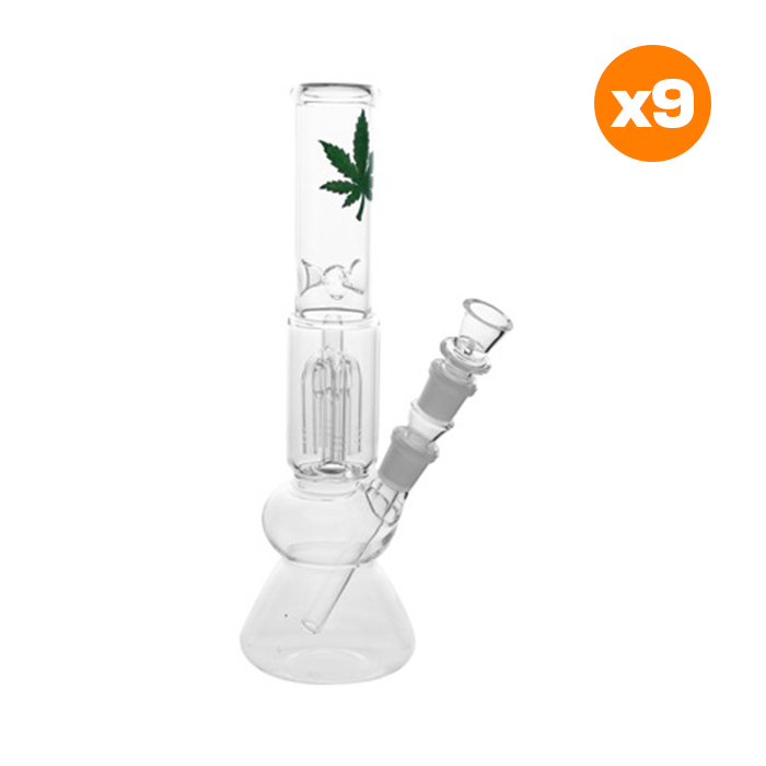 [SSC10320BOX] Glass Ice Bong With 4-arm Percolator, 30.5 cm | VE9
