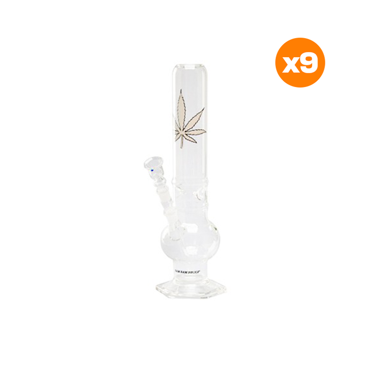 Glass Bong / Ice Bong, approx. 32 cm, 53 mm Ø, 14.5 mm Joint , VE9