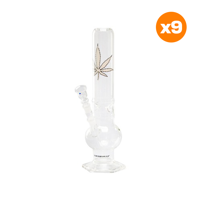 Glass Bong / Ice Bong, approx. 32 cm, 53 mm Ø, 14.5 mm Joint | VE9