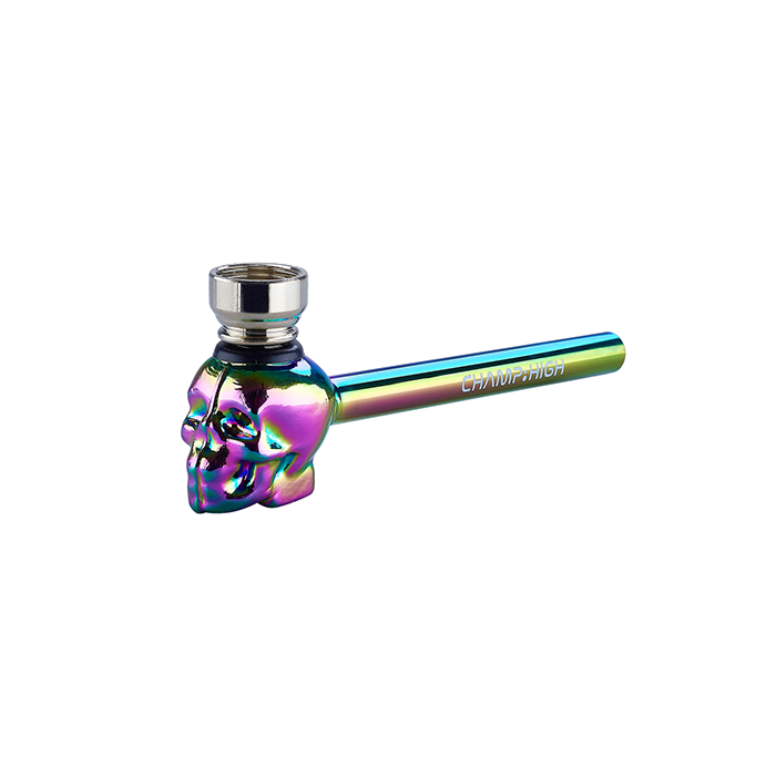 [MP66] Champ high Rainbow Skull Glaspfeife, 13 cm
