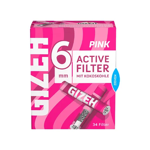 [ZU4S-PI] Gizeh ACTIV Filter Slim 1x34er, PINK, 6mmØ