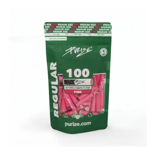 [ZU9BX100P] PURIZE Activated Carbon Filter Pink 1x100, 9mmø Regular