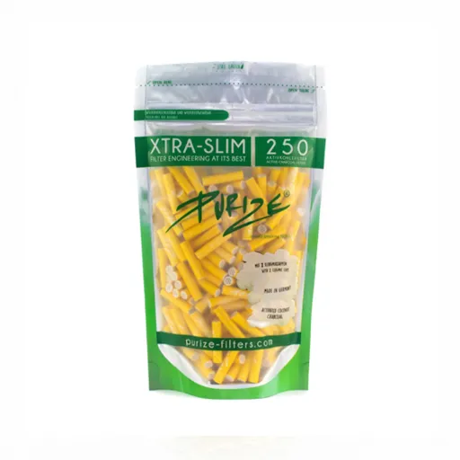[ZU9SX250Y] PURIZE Activated Charcoal Filters, Xtra Slim, 5.9 mm Ø, VE 250, Yellow
