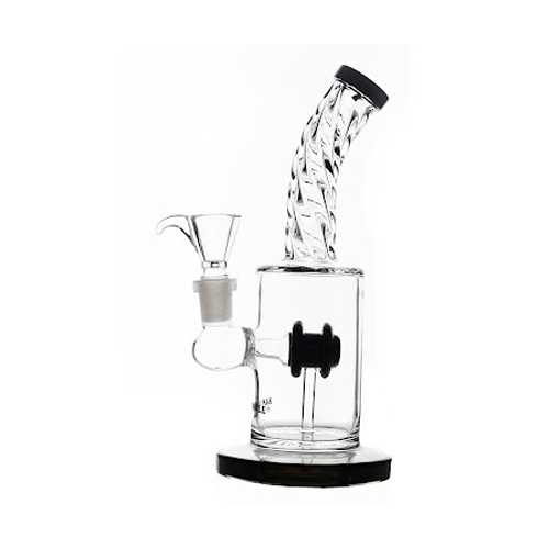 [SSC10149BK] Schwar Wasserpfeife mit horizontaler Trommel, 20cm