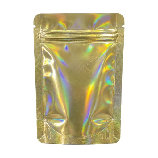 [MB14085GLHOL] Mylar Bag, 140 X 85 mm, VE 50, Gold Holographic