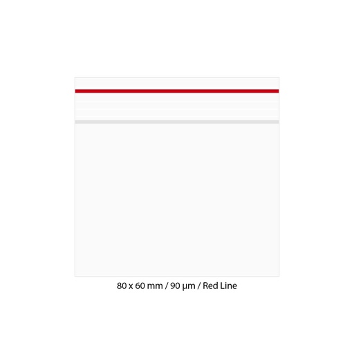 [LD869RD] Polybeutel 80 × 60 mm, 90 µ, VE 500, Red Line
